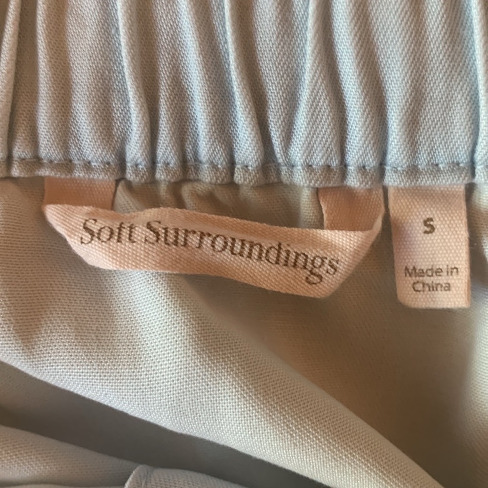 Soft Surroundings A-line skirt size small light blue embroidered coastal soft - Picture 11 of 13